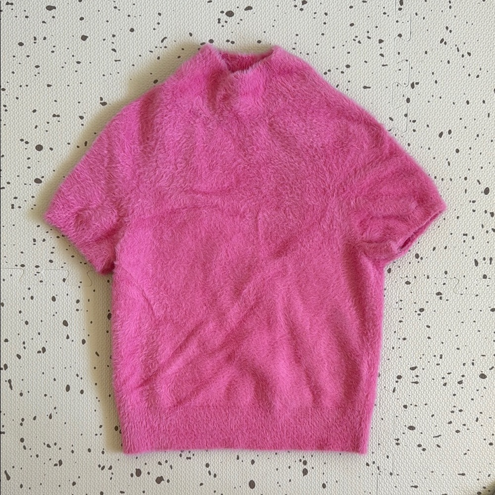 💘 MAEVE BY ANTHROPOLOGIE - EYELASH MOCK-NECK SHORT SLEEVE SWEATER TOP